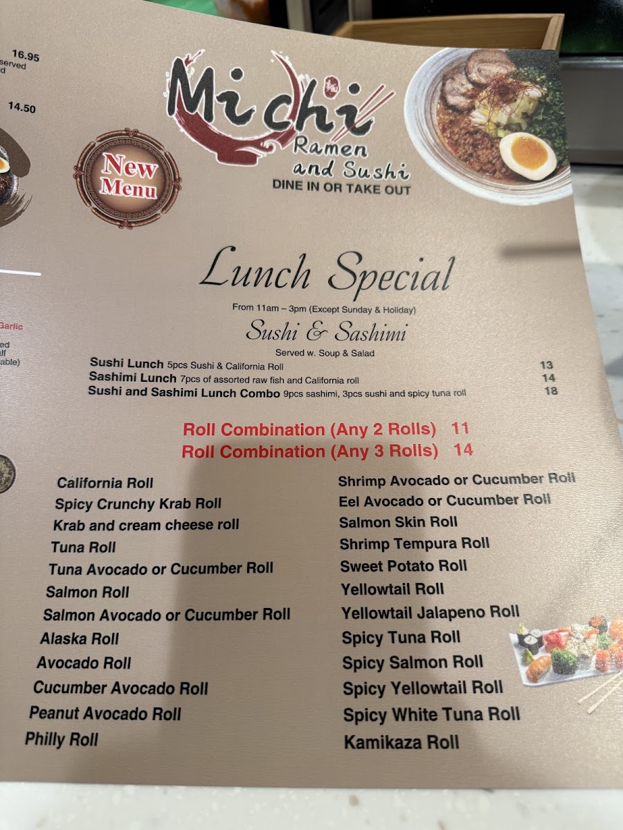 Menu Michi Ramen & Sushi-1